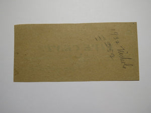 $.05 1862 Dumfries Virginia VA Obsolete Currency Bank Note Bill Dunnington