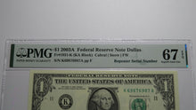 Load image into Gallery viewer, $1 2003A Repeater Serial Number Federal Reserve Currency Bank Note Bill UNC67EPQ