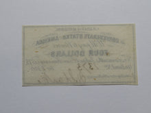 Load image into Gallery viewer, $4 1861 Confederate Bond Coupon Certificate Currency Bank Note Bill UNC