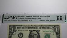 Load image into Gallery viewer, $1 2003A Repeater Serial Number Federal Reserve Currency Bank Note Bill UNC66EPQ