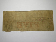 Load image into Gallery viewer, $5 1852 Boston Massachusetts MA Obsolete Currency Bank Note Bill Cochituate Bank