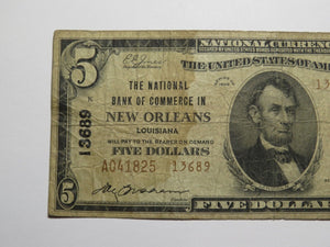 $5 1929 New Orleans Louisiana LA National Currency Bank Note Bill Charter #13689