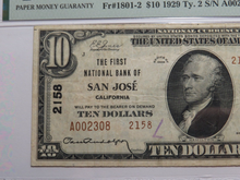 Load image into Gallery viewer, $10 1929 San Jose California CA National Currency Bank Note Bill #2158 VF25 PMG