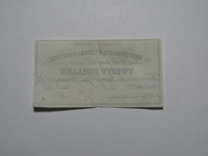 $20 1861 Confederate Bond Coupon Certificate Currency Bank Note Bill UNC