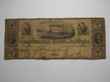 Load image into Gallery viewer, $5 1856 Apalachicola Florida FL Obsolete Currency Bank Note Bill Commercial Bank