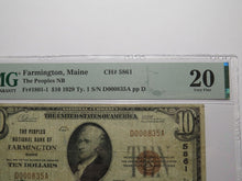 Load image into Gallery viewer, $10 1929 Farmington Maine ME National Currency Bank Note Bill Ch. #5861 VF20 PMG