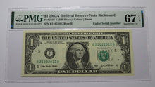 Load image into Gallery viewer, $1 2003 Radar Serial Number Federal Reserve Currency Bank Note Bill PMG UNC67EPQ