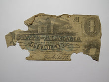 Load image into Gallery viewer, $1 1863 Montgomery Alabama AL Obsolete Currency Bank Note Bill State of AL