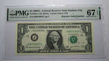 Load image into Gallery viewer, $1 2003 Repeater Serial Number Federal Reserve Currency Bank Note Bill PMG UNC67