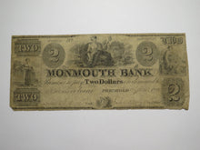 Load image into Gallery viewer, $2 1841 Freehold New Jersey NJ Obsolete Currency Bank Note Bill Monmouth Bank