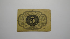 1863 $.05 First Issue Fractional Currency Obsolete Bank Note Bill! 1st Iss. VF