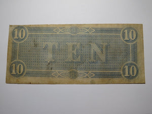 $10 1864 Richmond Virginia VA Confederate Currency Bank Note Bill T68 FINE