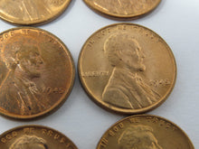 Load image into Gallery viewer, 1945-P Brilliant Uncirculated Wheat Cent Penny Partial Roll 25+ Uncirculated BU