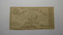 Load image into Gallery viewer, $.05 1863 Raleigh North Carolina Obsolete Currency Bank Note Bill State of NC!