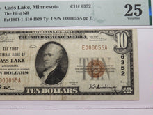 Load image into Gallery viewer, $10 1929 Cass Lake Minnesota MN National Currency Bank Note Bill #6352 VF25 PMG