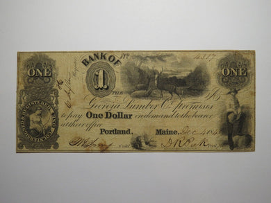 $1 1845 Portland Maine ME Obsolete Currency Bank Note Bill! Georgia Lumber Co.