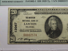 Load image into Gallery viewer, $20 1929 Lawton Oklahoma OK National Currency Bank Note Bill #12067 VF25 PMG