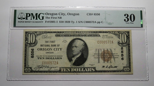 $10 1929 Oregon City Oregon OR National Currency Bank Note Bill #8556 VF30 PMG