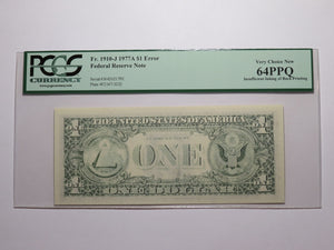$1 1977 Insufficient Inking Print Error Federal Reserve Bank Note Currency PCGS