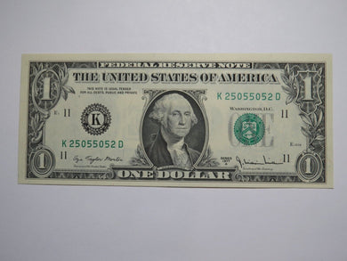 $1 1977 Radar Serial Number Federal Reserve Currency Bank Note Bill UNC 25055052