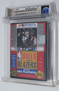 Bulls Versus Blazers and Playoffs NBA Sega Genesis CIB Video Game Wata Graded