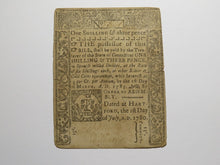 Load image into Gallery viewer, 1780 1s3d Hartford Connecticut Colonial Currency Note Bill One Shilling 3 Pence