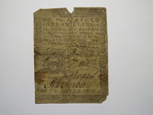 Load image into Gallery viewer, 1772 One Shilling Pennsylvania PA Colonial Currency Bank Note Bill RARE 1s