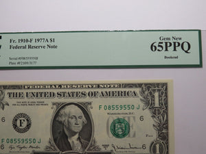 $1 1977 Bookend Atlanta GA Federal Reserve Bank Note Currency Bill PCGS 65PPQ