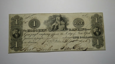 $1 1826 Hoboken New Jersey NJ Obsolete Currency Bank Note Bill! Hoboken Banking
