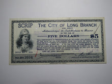 Load image into Gallery viewer, $5 1934 Long Branch New Jersey NJ Obsolete Currency Bank Note Scrip City of LB!