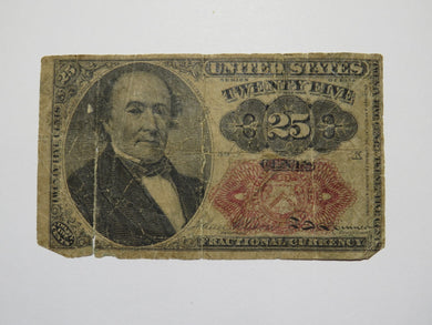 1874 $.25 Fifth Issue Fractional Currency Obsolete Bank Note Bill 5th About Good