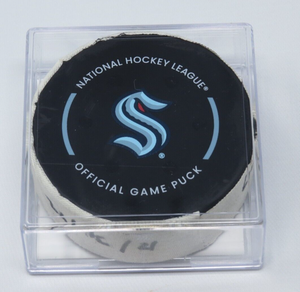 2022-23 Edmonton Oilers Vs. Seattle Kraken Game Used NHL Puck -McDavid 5 Points