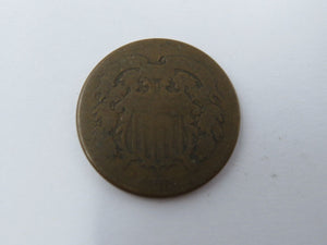$.02 1865 Two Cent Piece!  Great Original Filler United States Coin! 2 Cents