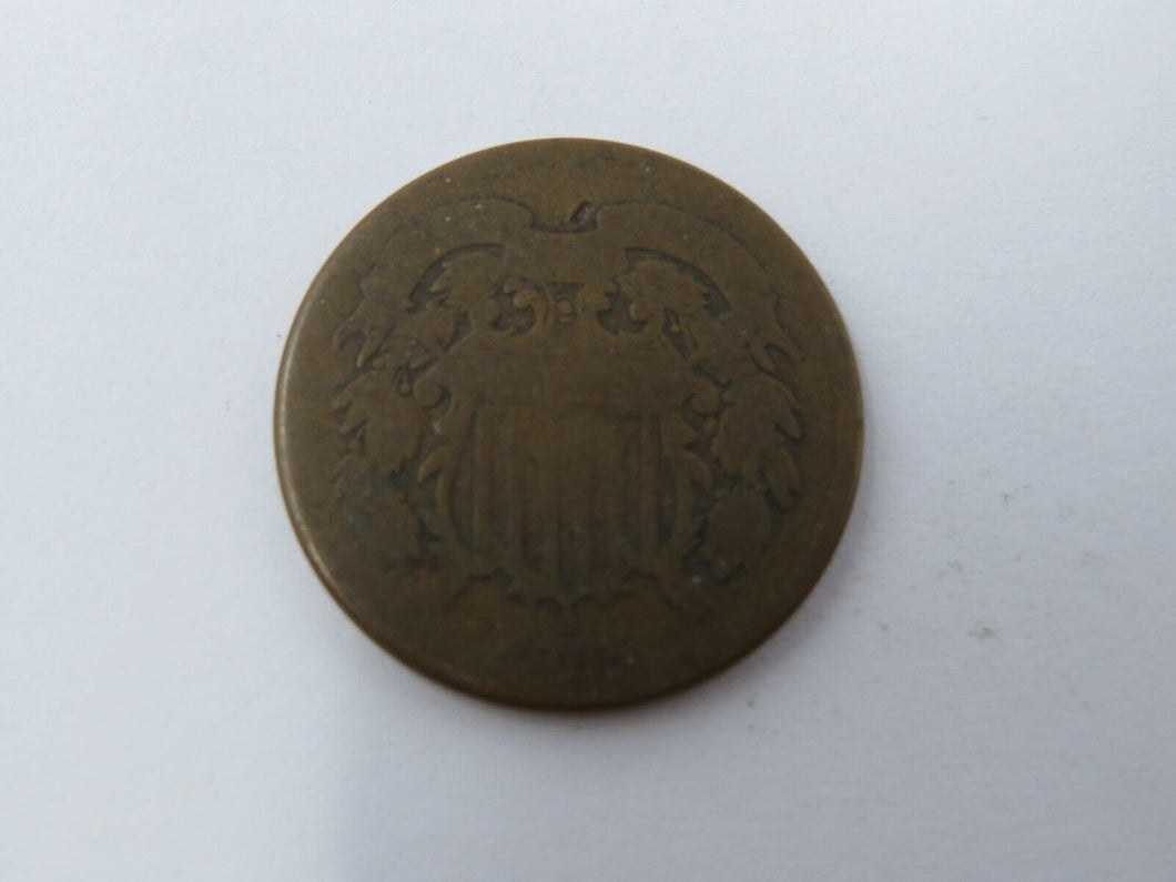 $.02 1865 Two Cent Piece!  Great Original Filler United States Coin! 2 Cents