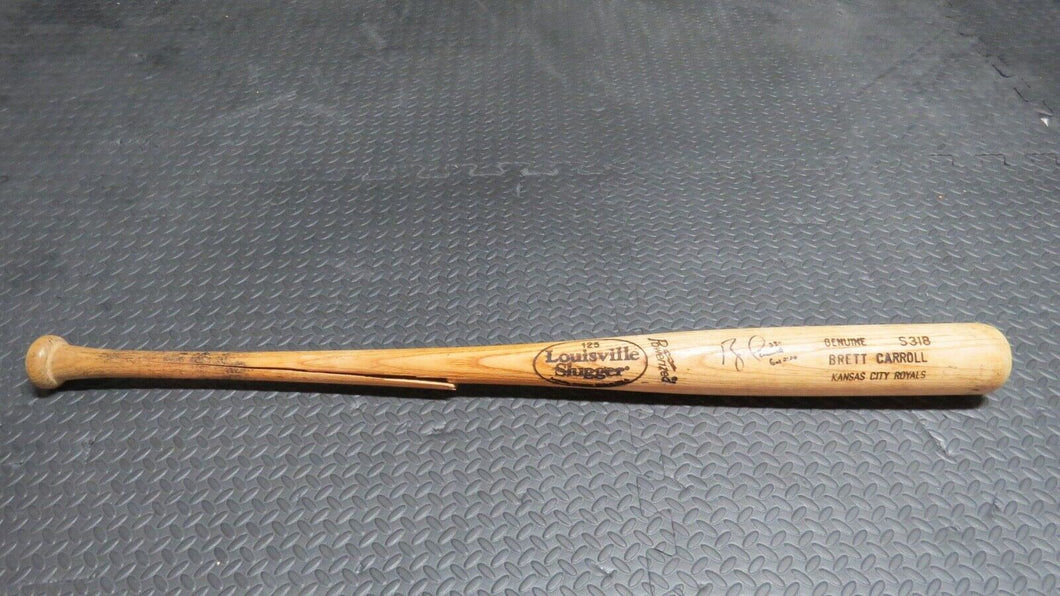 Brett Carroll Milwaukee Brewers Game Used Signed Louisville Slugger Baseball Bat