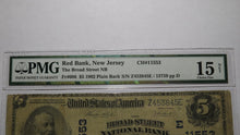Load image into Gallery viewer, $5 1902 Red Bank New Jersey National Currency Bank Note Bill #11553 Broad Street