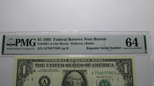 Load image into Gallery viewer, $1 1995 Repeater Serial Number Federal Reserve Currency Bank Note Bill PMG UNC64