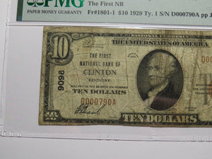 $10 1929 Clinton Kentucky KY National Currency Bank Note Bill Ch. #9098 PMG F12