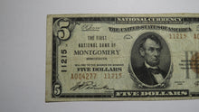 Load image into Gallery viewer, $5 1929 Montgomery Minnesota MN National Currency Bank Note Bill Ch. #11215 VF!