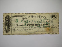 Load image into Gallery viewer, $5 1872 Columbia South Carolina SC Obsolete Currency Bank Note Bill State of SC
