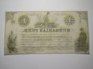 $1 1852 New York NY Obsolete Currency Bank Note Bill! Hungarian Fund CU+++