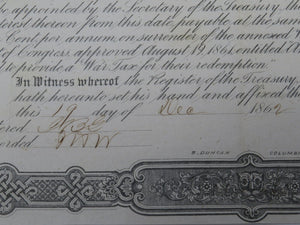 $100 1862 Confederate Bond Certificate Currency Bank Note Bill UNC 14" X 9" USA