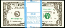 Load image into Gallery viewer, $1 1993 Original BEP Pack of 100 Uncirculated Dallas Federal Reserve Star Notes