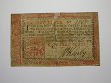 Load image into Gallery viewer, 1777 Eighteen Pence Pennsylvania PA Colonial Currency Bank Note Bill 18d RARE