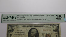 Load image into Gallery viewer, $10 1929 Monongahela City Pennsylvania PA National Currency Bank Note Bill #5968