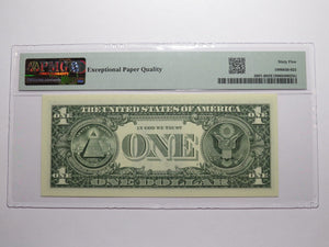$1 2021 Radar Serial Number Federal Reserve Currency Bank Note Bill PMG UNC65EPQ