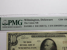 Load image into Gallery viewer, $10 1929 Wilmington Delaware National Currency Bank Note Bill Ch. #1390 VF30 PMG