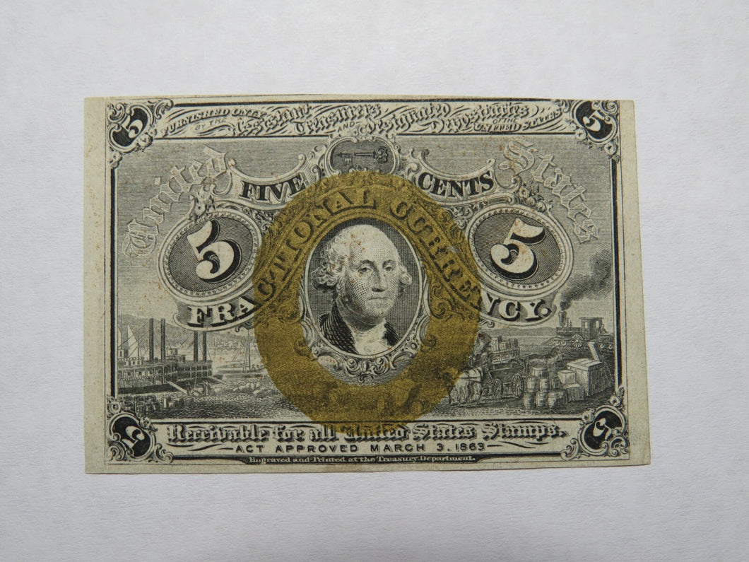 1863 $.05 Second Issue Fractional Currency Obsolete Postage Note AU