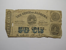 Load image into Gallery viewer, $.50 1863 Montgomery Alabama AL Obsolete Currency Bank Note Bill State of AL