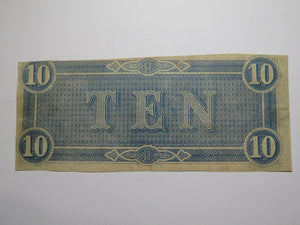 $10 1864 Richmond Virginia VA Confederate Currency Bank Note Bill RARE T68 VF